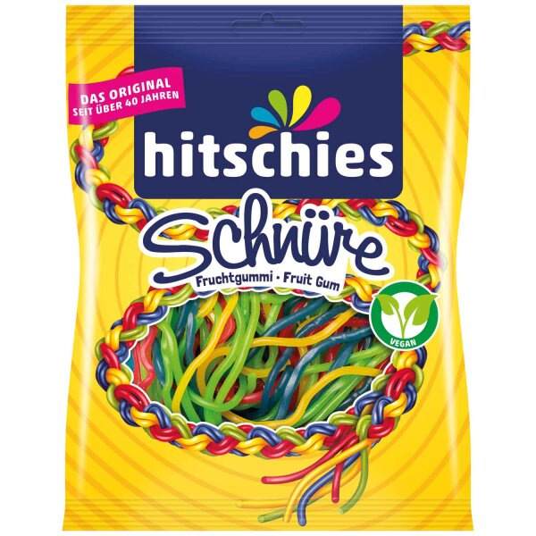 Hitschies | Schnüre, 4 Geschmacksrichtungen, Fruchtgummi • 125g ➤ VPE = 15 Stück