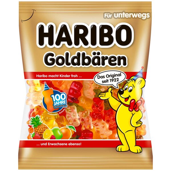 Haribo | Goldbären • 6-fach sortiert, Fruchtgummi • 100g ➤ VPE = 30 Stück