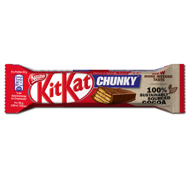 KitKat | Chunky, Schokoladenriegel mit Keksen • 40g ➤ VPE = 24 Stück