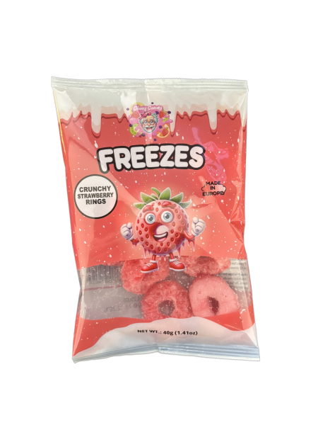 Chaos Candy | Freeze Dried Candy Crunchy Strawberry Rings • 40g ➤ VPE = 16 Stück
