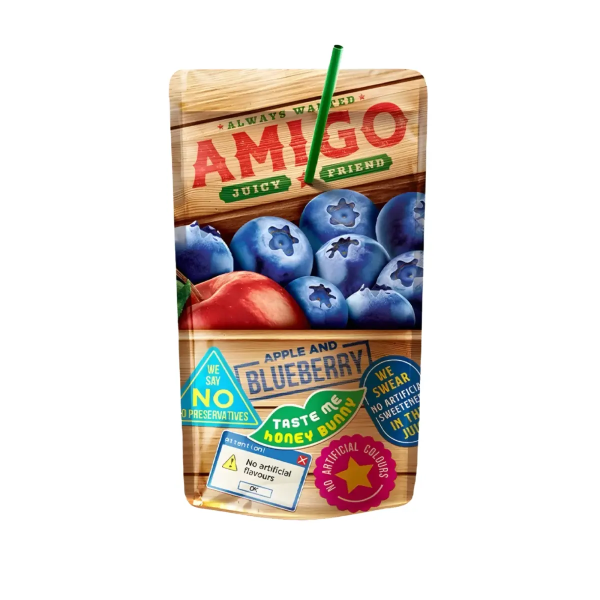 Amigo | Apple & Blueberry Softdrink • Einweg • 200ml ➤ VPE = 8 Stück