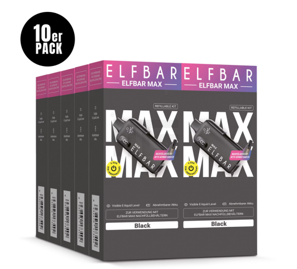 Elfbar Max | Akku • Schwarz • 650 mAh • langanhaltenden Dampfgenuss