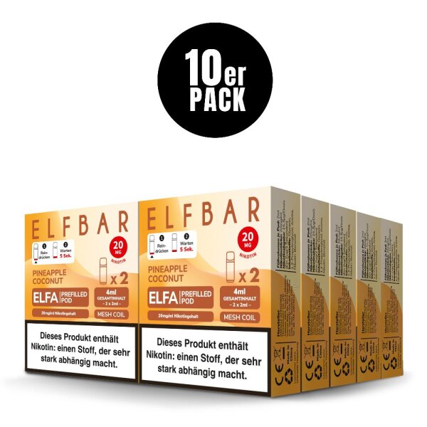 Elfbar | ELFA CP Prefilled Pod Pineapple Coconut, E-Shisha, E-Zigarette, Vape