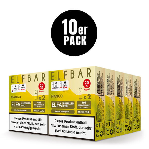 Elfbar | ELFA CP Prefilled Pod Mango, E-Shisha, E-Zigarette, Vape